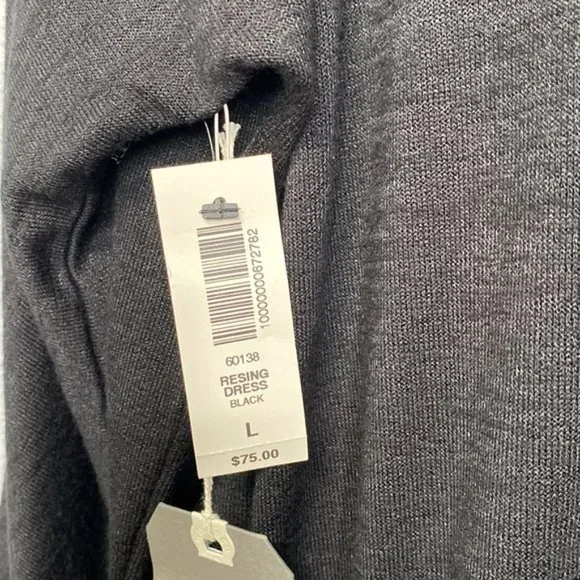 ❗️SOLD❗️ Wilfred Free Black Long Sleeve Mock Neck Resing Maxi Dress Size L - Picture 7 of 9